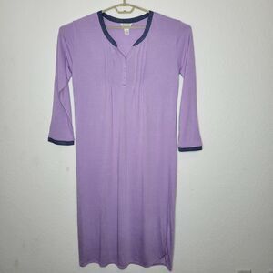 Addison Meadow Long Sleeve Long Nightgown Sleep Dress Purple Large NWOT